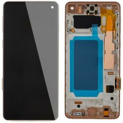 NBA001LCD10112002993 Samsung Galaxy S10 arany TFT LCD kijelző érintővel kerettel előlap (NBA001LCD10112002993)