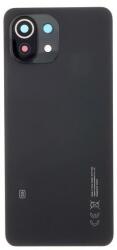 tel-szalk-1929694785 Xiaomi Mi 11 Lite / 11 Lite 5G / 11 Lite 5G NE fekete Akkufedél hátlap - kamera lencse burkolati elem ragasztóval (tel-szalk-1929694785)