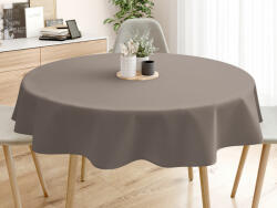 Goldea față de masă decorativă rongo deluxe - gri-maro cu luciu satinat - rotundă Ø 240 cm