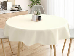 Goldea față de masă decorativă rongo deluxe - crem cu luciu satinat - rotundă Ø 180 cm