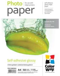 Colorway Fotópapír, fényes öntapadó (glossy self-adhesive), 115 - 80g/m2, A4, 50 lap (PGS1158050A4) - elektroszalon
