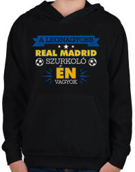 printfashion Real Madrid szurkoló - Gyerek kapucnis pulóver - Fekete (10863116)