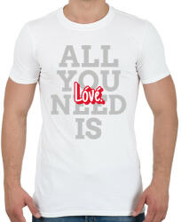 printfashion All you need is lóvé - Férfi póló - Fehér (9953729)