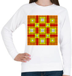printfashion kockás minta 02 - Női pulóver - Fehér (10861130)