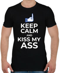 printfashion KISS MY ASS - Férfi póló - Fekete (10796408)
