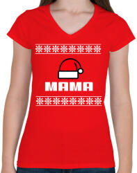 printfashion MAMA - Női V-nyakú póló - Piros (10823097)
