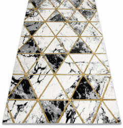Glamour EMERALD szőnyeg 1020 glamour, elegáns márvány, háromszögek fekete / arany 160x220 cm (AF423)