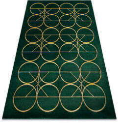Glamour EMERALD szőnyeg 1010 glamour, elegáns körökben üveg zöld / arany 160x220 cm (AF416)