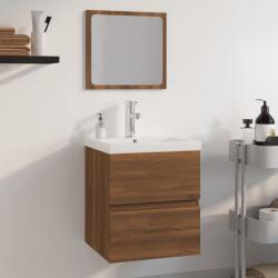vidaXL Set de mobilier de baie, stejar maro, lemn prelucrat (3152866)