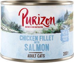Purizon 200g g Purizon Adult csirkefilé & lazac gabonamentes nedves macskatáp
