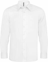 Kariban Férfi ing Kariban KA529 Long-Sleeved Cotton/Elastane Shirt -S, White