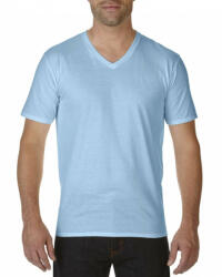 Gildan Férfi póló Gildan GI41V00 premium Cotton Felnőtt v-nyakú póló -2XL, Light Blue