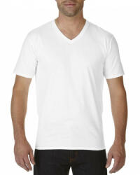 Gildan Férfi póló Gildan GI41V00 premium Cotton Felnőtt v-nyakú póló -M, White
