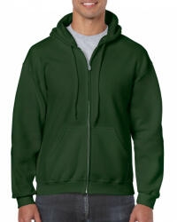 Gildan Uniszex kapucnis pulóver Gildan GI18600 Heavy Blend Adult Full Zip Hooded Sweatshirt -L, Forest Green