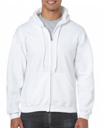 Gildan Uniszex kapucnis pulóver Gildan GI18600 Heavy Blend Adult Full Zip Hooded Sweatshirt -L, White