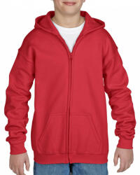 Gildan Gyerek kapucnis pulóver Gildan GIB18600 Heavy Blend Youth Full Zip Hooded Sweatshirt -S, Red