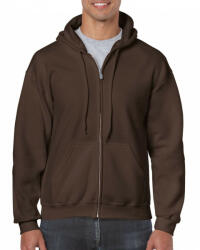 Gildan Uniszex kapucnis pulóver Gildan GI18600 Heavy Blend Adult Full Zip Hooded Sweatshirt -2XL, Dark Chocolate