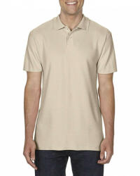 Gildan Férfi galléros póló Gildan GI64800 Softstyle Adult Double piqué polo -S, Sand