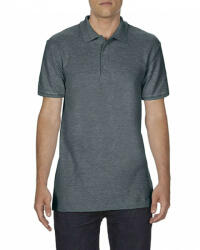Gildan Férfi galléros póló Gildan GI64800 Softstyle Adult Double piqué polo -S, Dark Heather