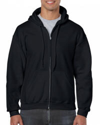 Gildan Uniszex kapucnis pulóver Gildan GI18600 Heavy Blend Adult Full Zip Hooded Sweatshirt -L, Black