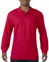 Gildan Férfi galléros póló Gildan GI85900 premium Cotton Adult Long Sleeve Double piqué polo -XL, Red