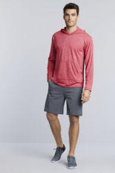 Gildan Uniszex póló Gildan GI46500 performance Adult Hooded T-Shirt -3XL, Heather Sport Scarlet Red