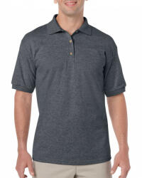 Gildan Uniszex galléros póló Gildan GI8800 Dryblend Adult Jersey polo -2XL, Dark Heather