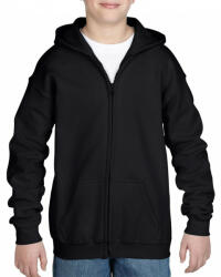 Gildan Gyerek kapucnis pulóver Gildan GIB18600 Heavy Blend Youth Full Zip Hooded Sweatshirt -S, Black