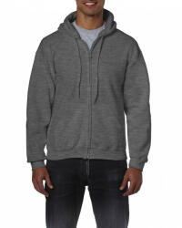 Gildan Uniszex kapucnis pulóver Gildan GI18600 Heavy Blend Adult Full Zip Hooded Sweatshirt -S, Dark Heather