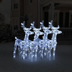 vidaXL 4 db akril karácsonyi rénszarvas 160 hideg fehér LED-del (3154255)