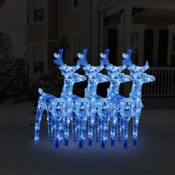 vidaXL 4 db akril karácsonyi rénszarvas 160 kék LED-del (3154258) - vidaxl