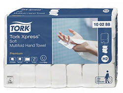 Tork Kéztörlő hajtogatott TORK Xpress Soft Multifold Premium H2 21x34 cm 110 lap fehér 2 rétegű 21 csomag/karton (TORK/100288/KTN) - papir-bolt