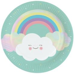 Amscan Rainbow and Cloud papírtányér 8 db-os 23 cm (DPA990429966)