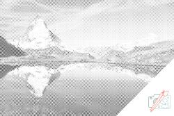 PontPöttyöző - Matterhorn Méret: 40x60cm, Keretezés: Keret nélkül (csak a vászon), Szín: Fekete