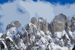 Festés számok szerint - Monte Civetta, Dolomitok Méret: 40x60cm, Keretezés: Keret nélkül (csak a vászon)