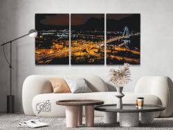 Festés számok szerint - Éjszaka Pozsonyban (3 db-os készlet) Méret: 40x60cm (3db), Keretezés: Keret nélkül (csak a vászon)