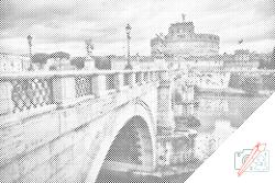 PontPöttyöző - Angyalvár Rómában 3 Méret: 40x60cm, Keretezés: Keret nélkül (csak a vászon), Szín: Fekete