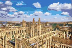 Festés számok szerint - Oxfordi Egyetem 2 Méret: 40x60cm, Keretezés: Keret nélkül (csak a vászon)