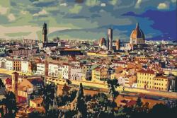 Festés számok szerint - Városkép - Firenze Méret: 40x60cm, Keretezés: Keret nélkül (csak a vászon)
