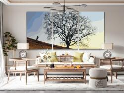 Festés számok szerint - Kívánságfa (3 db-os készlet) Méret: 40x60cm (3db), Keretezés: Keret nélkül (csak a vászon)