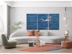  Festés számok szerint - Fehér kócsag (3 db-os készlet) Méret: 40x60cm (3db), Keretezés: Keret nélkül (csak a vászon)