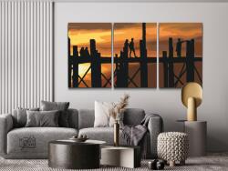 Festés számok szerint - Szerelmesek hídja (3 db-os készlet) Méret: 40x60cm (3db), Keretezés: Keret nélkül (csak a vászon)