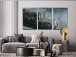 Festés számok szerint - Sziklák vizen (3 db-os készlet) Méret: 40x60cm (3db), Keretezés: Keret nélkül (csak a vászon)
