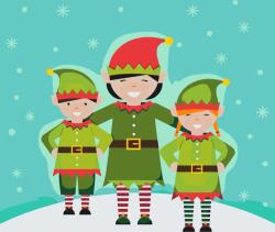  Festés számok szerint - Karácsonyi manók Méret: 50x50cm, Keretezés: Keret nélkül (csak a vászon)