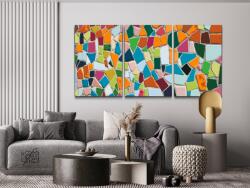 Festés számok szerint - Színes kövek (3 db-os készlet) Méret: 40x60cm (3db), Keretezés: Keret nélkül (csak a vászon)