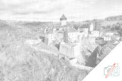 PontPöttyöző - Sovineci vár, Csehország Méret: 40x60cm, Keretezés: Keret nélkül (csak a vászon), Szín: Piros