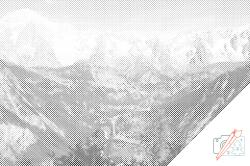 PontPöttyöző - Mont Blanc 2 Méret: 40x60cm, Keretezés: Keret nélkül (csak a vászon), Szín: Kék