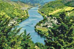  Festés számok szerint - Mosel folyó Méret: 40x60cm, Keretezés: Keret nélkül (csak a vászon)