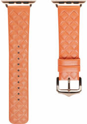 DUX DUCIS Strap Leather Watch 7 szíj 7/6/5/4/3/2 / SE (45/44 / 42mm) csuklópánt karkötő valódi bőr karkötő narancssárga (Enland verzió)