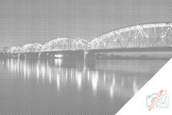 PontPöttyöző - Híd Torunban, Lengyelország Méret: 40x60cm, Keretezés: Keret nélkül (csak a vászon), Szín: Piros